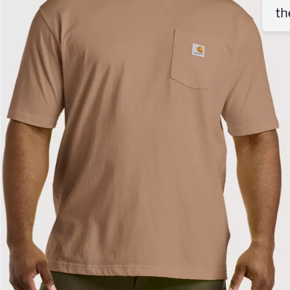 Carhartt K87 Pocket Tee XL Tall Desert Tan Original Fit Heavyweight